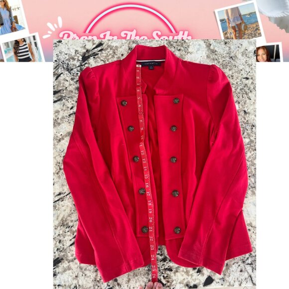 Tommy Hilfiger Military Band  RED Jacket – Women's Size L | Pre-Owned - Picture 4 of 9
